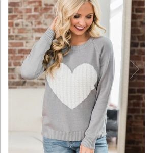Gray Heart Sweater
